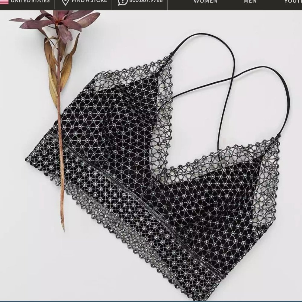 NWT Free People Black and Silver Bralette S